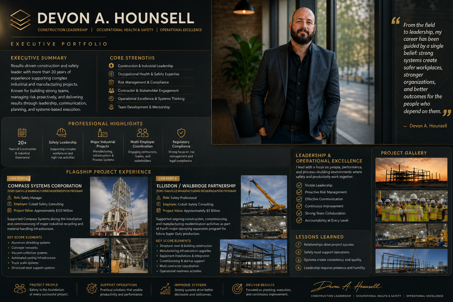 Executive summary display for Devon A. Hounsell, Co-Founder and Chief Executive Officer of StrataData Technologies Inc.